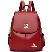 Висококачествена кожена тъкан с вдлъбнатини LOGO Раница с голям капацитет Раница против кражба Нови известни дамски дизайнерски ученически чанти