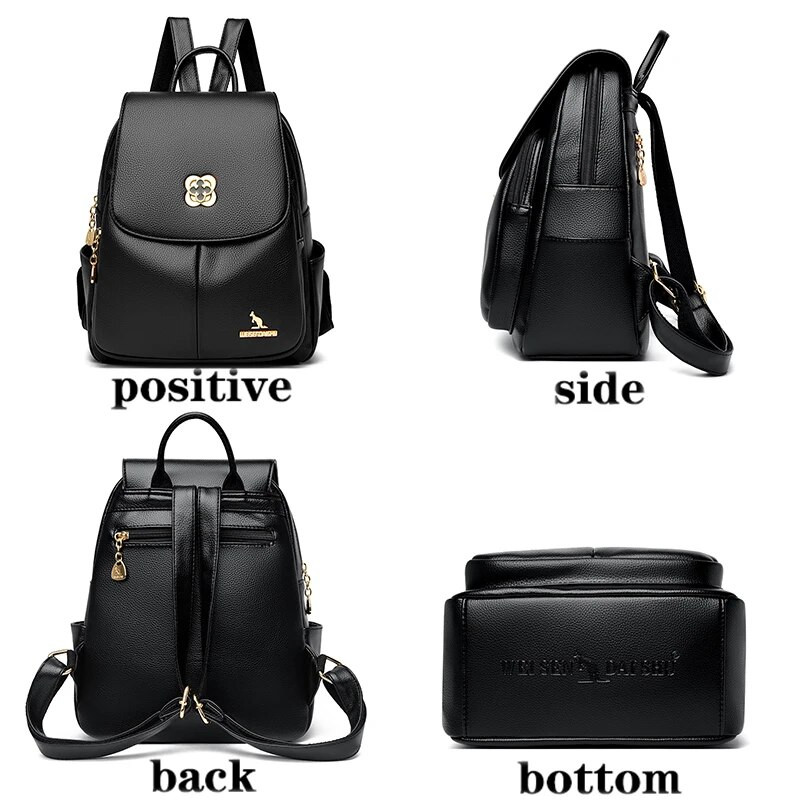 Висококачествена кожена тъкан с вдлъбнатини LOGO Раница с голям капацитет Раница против кражба Нови известни дамски дизайнерски ученически чанти