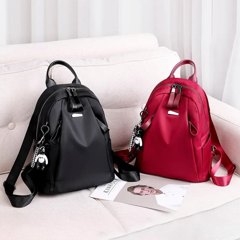 Нови раници с голям капацитет Стил Ежедневни Mochila Travel Дамска раница против кражба Водоустойчива материя Голяма дамска чанта през рамо