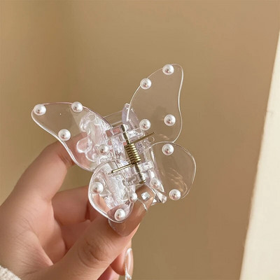 Πολύχρωμο κλιπ μαλλιών πεταλούδα μαργαριτάρι Γυναικεία γλυκά μοντέρνα μαλλιά νύχια καβούρια ακρυλικά γεωμετρικά καλύμματα κεφαλής Barrettes