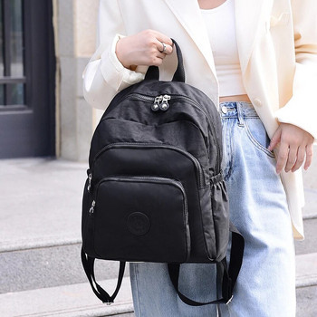 Практична едноцветна ученическа чанта с голям капацитет против кражба, найлонова чанта за през рамо, модни известни дамски дизайнерски раници