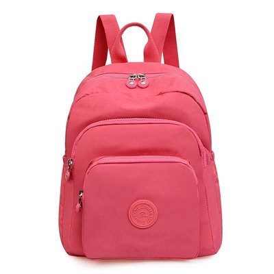 Πρακτική, μεγάλης χωρητικότητας, μονόχρωμη σχολική τσάντα Anti Theft Anti Splash Nylon Shoulder Bag Fashion Famous Women Designer Backpack