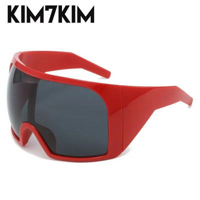 Извънгабаритна маска Пънк очила слънчеви очила Жени Мъже 2023 Тенденция Y2k Спортни слънчеви очила Женски ретро 2000's Shield One Piece Sunglasses