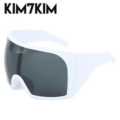 Извънгабаритна маска Пънк очила слънчеви очила Жени Мъже 2023 Тенденция Y2k Спортни слънчеви очила Женски ретро 2000's Shield One Piece Sunglasses