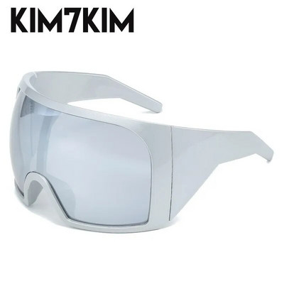 Извънгабаритна маска Пънк очила слънчеви очила Жени Мъже 2023 Тенденция Y2k Спортни слънчеви очила Женски ретро 2000's Shield One Piece Sunglasses