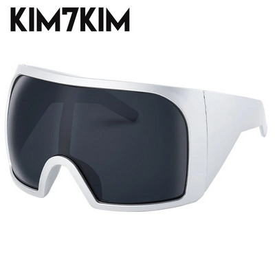 Извънгабаритна маска Пънк очила слънчеви очила Жени Мъже 2023 Тенденция Y2k Спортни слънчеви очила Женски ретро 2000's Shield One Piece Sunglasses