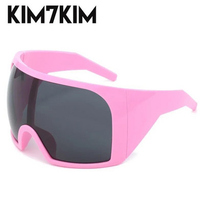 Извънгабаритна маска Пънк очила слънчеви очила Жени Мъже 2023 Тенденция Y2k Спортни слънчеви очила Женски ретро 2000's Shield One Piece Sunglasses