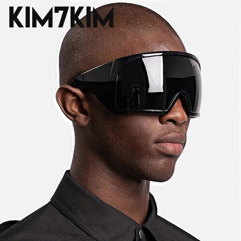 Извънгабаритна маска Пънк очила слънчеви очила Жени Мъже 2023 Тенденция Y2k Спортни слънчеви очила Женски ретро 2000's Shield One Piece Sunglasses