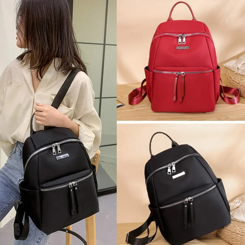 Дамска ежедневна раница SEETIC Ученическа раница Дамски чанти Пътна едноцветна раница Дамска водоустойчива ученическа раница Oxford