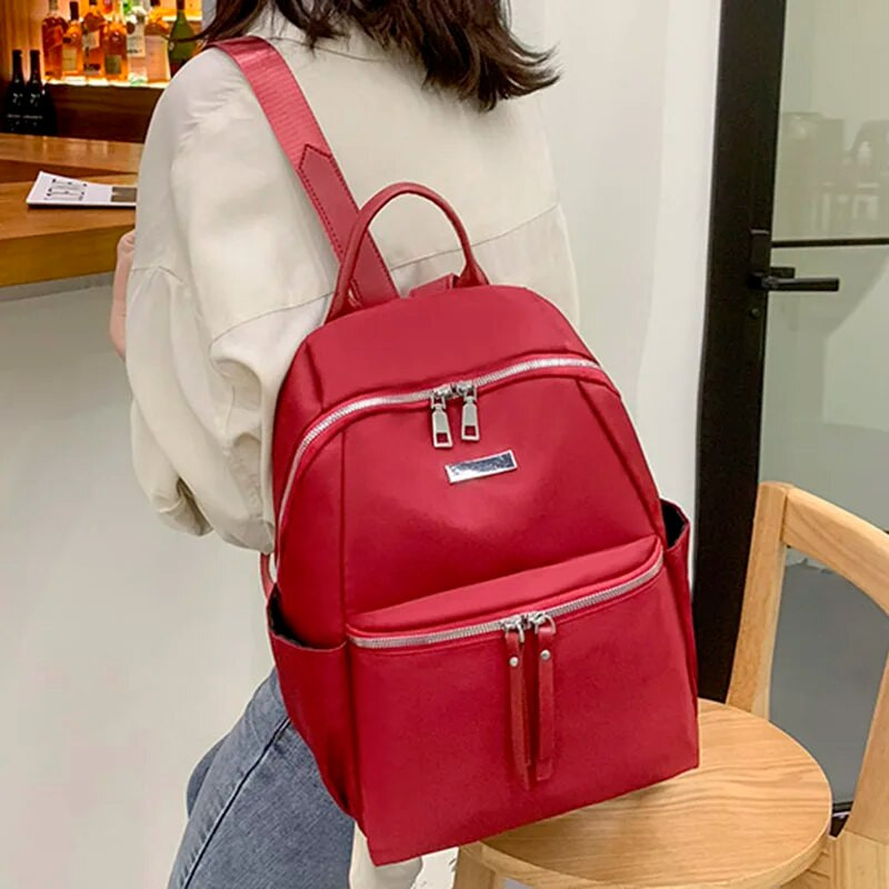 Дамска ежедневна раница SEETIC Ученическа раница Дамски чанти Пътна едноцветна раница Дамска водоустойчива ученическа раница Oxford