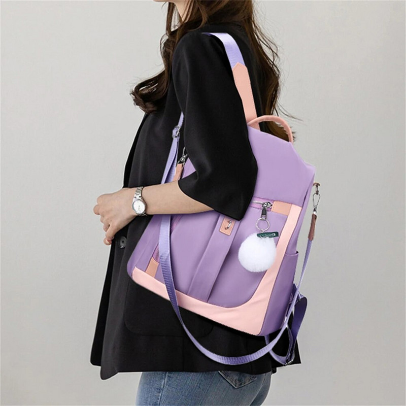 Γυναικείο σακίδιο πλάτης με πάνελ υψηλής ποιότητας Oxford υφασμάτινο 2022 Νέο γυναικείο αντικλεπτικό σακίδιο πλάτης Μόδα φοιτητική τσάντα Bolso Mujer