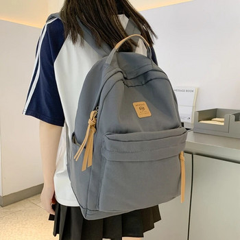 JULYCCINO Απλό μονόχρωμο σακίδιο πλάτης γυναικεία νάιλον αδιάβροχη μαθητική τσάντα αγόρι Σχολική τσάντα εφηβικής κοπέλας Χαριτωμένο σακίδιο πλάτης
