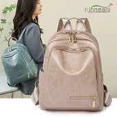 Γυναικείο δερμάτινο σακίδιο πλάτης designer Style Υψηλής ποιότητας ρετρό μονόχρωμο σχολικές τσάντες casual γυναικεία τσάντα πλάτης