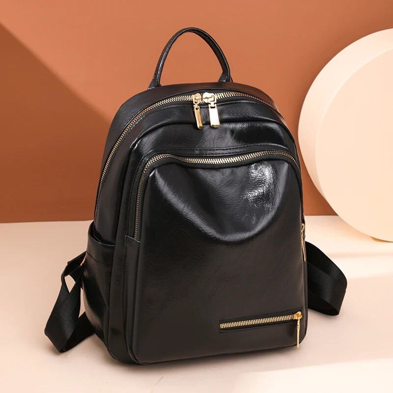 Γυναικείο δερμάτινο σακίδιο πλάτης designer Style Υψηλής ποιότητας ρετρό μονόχρωμο σχολικές τσάντες casual γυναικεία τσάντα πλάτης