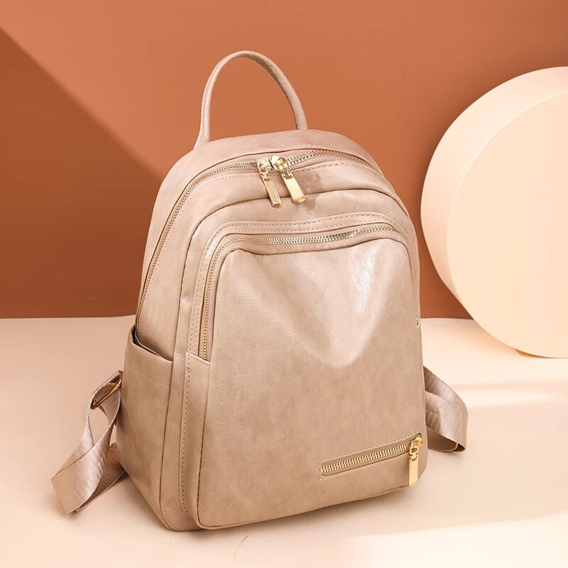 Γυναικείο δερμάτινο σακίδιο πλάτης designer Style Υψηλής ποιότητας ρετρό μονόχρωμο σχολικές τσάντες casual γυναικεία τσάντα πλάτης