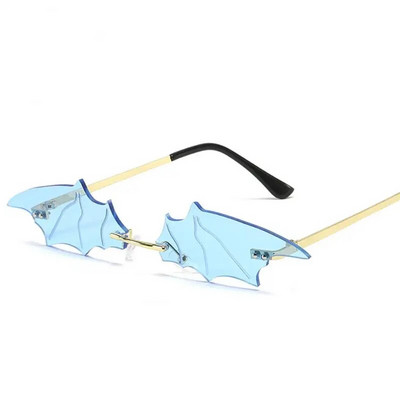Modne sunčane naočale u obliku šišmiša za 2023. Retro uniseks trend naočale bez okvira Oculos De Sol sjenila za putovanja s leptirima UV400 sunčane naočale