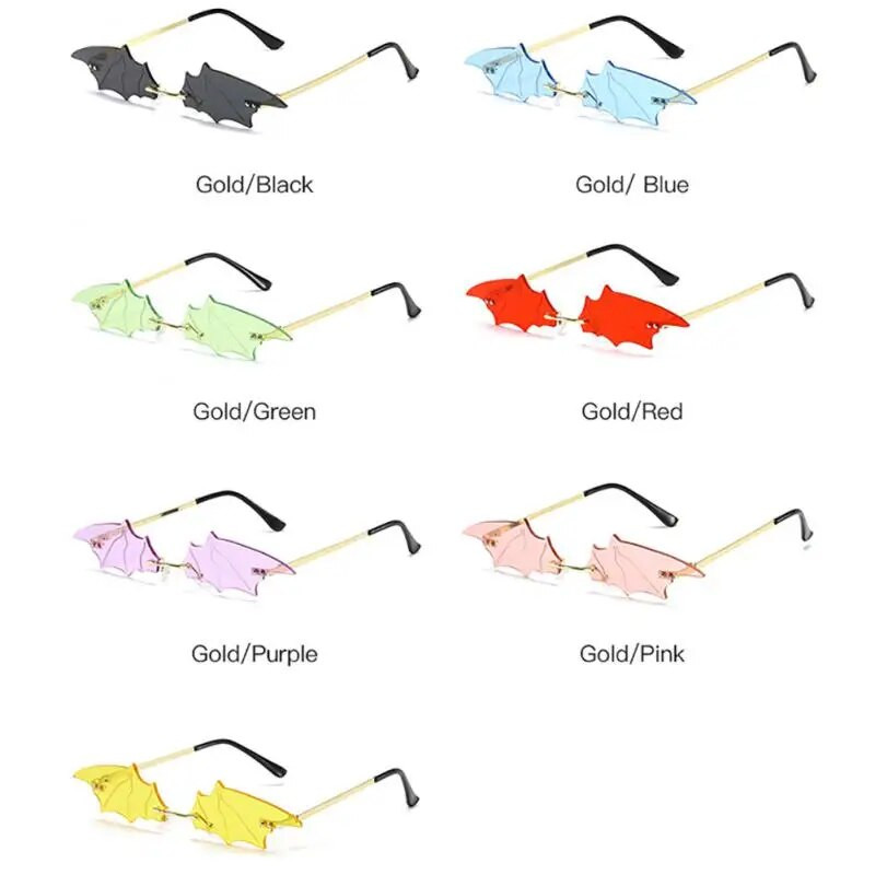 Modne sunčane naočale u obliku šišmiša za 2023. Retro uniseks trend naočale bez okvira Oculos De Sol sjenila za putovanja s leptirima UV400 sunčane naočale