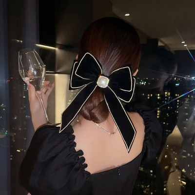 Uus veluur, graatsiline juuksenõel, kristallist narmad, tutiga juukseklambrid, naiste hobusesaba, kivist pärlitega kaunistatud juuste aksessuaarid kingitused, riided