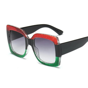 Υπερμεγέθη τετράγωνα γυαλιά ηλίου Γυναικεία επωνυμία Σχεδιαστής καθαροί φακοί Γυαλιά ηλίου Γυναικεία τριών χρωμάτων Μεγάλος σκελετός Party Eye Glass Oculos