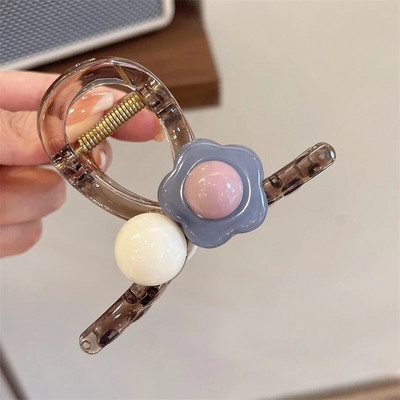 2023 m. nauja permatoma želė spalvos plaukų letenėlė moterims rožinės širdies plaukų segtukas mergaičių gėlėtas plaukų segtukas rykliai plaukų segtukų priedai