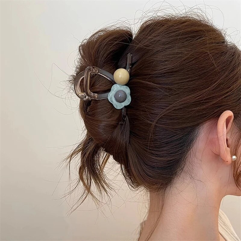 2023 m. nauja permatoma želė spalvos plaukų letenėlė moterims rožinės širdies plaukų segtukas mergaičių gėlėtas plaukų segtukas rykliai plaukų segtukų priedai