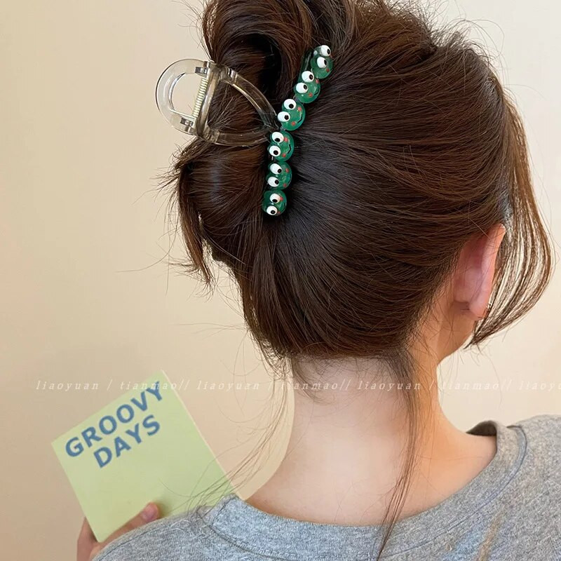 Madinga šypsenėlė Veido plaukų letenėlė mergaičių segtukas Plaukų krabų uodegos pynė didelė plaukų segtukas letena Madingi prabangūs moteriškų plaukų aksesuarai