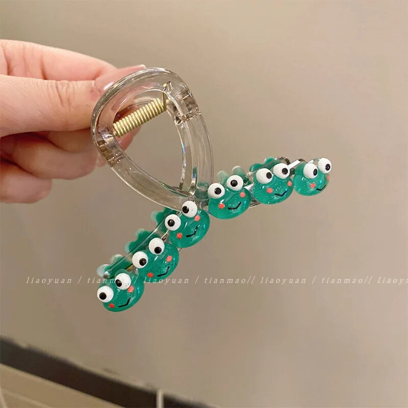 Madinga šypsenėlė Veido plaukų letenėlė mergaičių segtukas Plaukų krabų uodegos pynė didelė plaukų segtukas letena Madingi prabangūs moteriškų plaukų aksesuarai