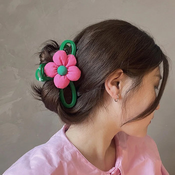 Απλό μοναδικό λουλούδι κλιπ μαλλιών για γυναίκες Προσωπικότητα Μόδα Νύχια μαλλιών για κορίτσια Κορεάτικα ακρυλικά αξεσουάρ μαλλιών 2023
