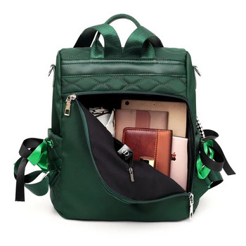 Карирана раница за лаптоп против кражба Стилна ежедневна дневна раница за пътуване Бизнес колеж Училищна чанта за жени Момичета Зелени раници