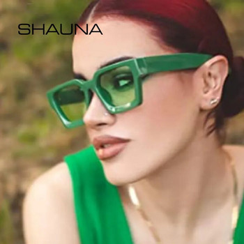 SHAUNA Ins Популярни дамски квадратни слънчеви очила Retro Men Tinted Shades UV400