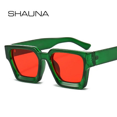SHAUNA Ins Популярни дамски квадратни слънчеви очила Retro Men Tinted Shades UV400