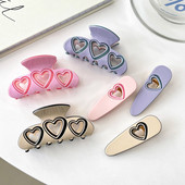 Moderns acetāta dobs sirds haizivs matu spīļskava sievietēm, meitenēm temperaments Vasaras zirgaste matu sprādzes matu aksesuāri