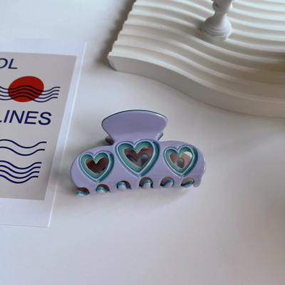 Moderns acetāta dobs sirds haizivs matu spīļskava sievietēm, meitenēm temperaments Vasaras zirgaste matu sprādzes matu aksesuāri