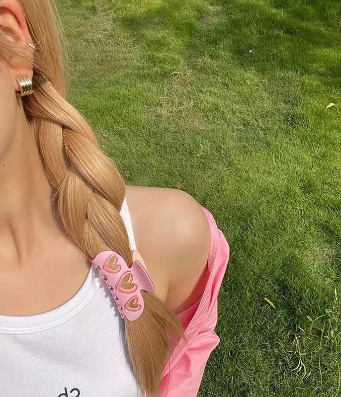 Moderns acetāta dobs sirds haizivs matu spīļskava sievietēm, meitenēm temperaments Vasaras zirgaste matu sprādzes matu aksesuāri