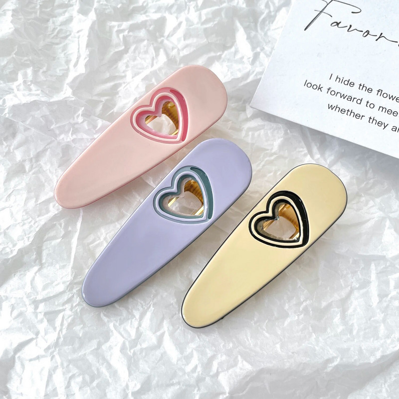 Moderns acetāta dobs sirds haizivs matu spīļskava sievietēm, meitenēm temperaments Vasaras zirgaste matu sprādzes matu aksesuāri