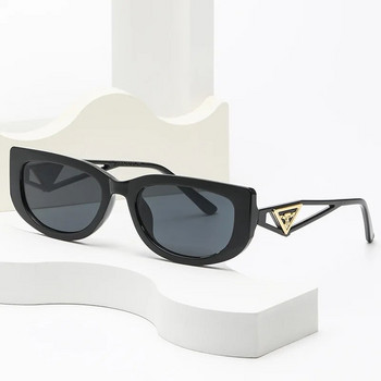 Нови слънчеви очила с котешко око с малка рамка Дамски индивидуални слънчеви очила с кухи триъгълници Мъжки модерни ретро овални Gafas De Sol Mujer