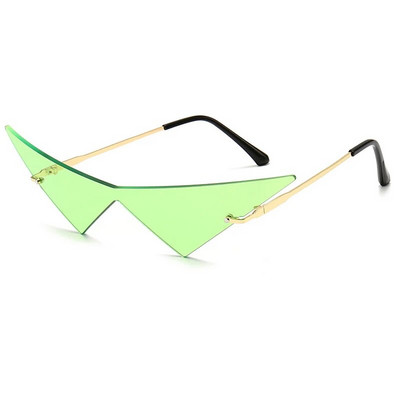 OEC CPO Oversized Cat eye Rimless Γυναικεία γυαλιά ηλίου μόδας One Piece Lens Γυαλιά ηλίου Γυναικεία τάση Triangle Eyewear Ανδρικά UV400