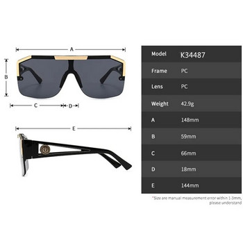 Ανδρικά γυαλιά ηλίου μόδας 2021 Υπερμεγέθη τετράγωνα Vintage επώνυμα γυαλιά ηλίου Μοντέρνα οδήγηση σε εξωτερικούς χώρους γυαλιά ηλίου UV400 Χονδρική