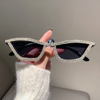Retro Disco Full Rhinestones Cat Eye Γυαλιά ηλίου Vintage Triangle Frame Fashion Personality Party Γυαλιά ηλίου Γυαλιά ηλίου από σκιά