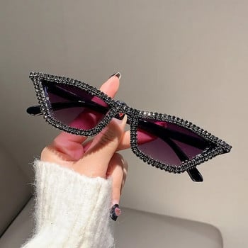 Retro Disco Full Rhinestones Cat Eye Γυαλιά ηλίου Vintage Triangle Frame Fashion Personality Party Γυαλιά ηλίου Γυαλιά ηλίου από σκιά