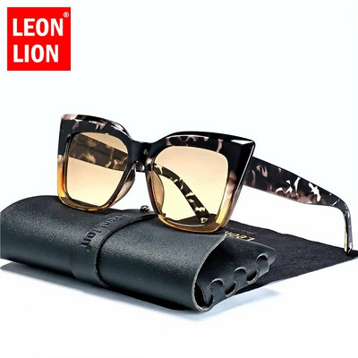 LeonLion Leopard Cateye napszemüvegek Női Retro szemüvegek ernyők női nagykereskedés Luxus négyzet alakú túlméretezett szemüvegek Gafas De Sol