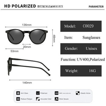 2024 Polarized γυαλιά ηλίου ανδρικά γυναικεία επώνυμα σχεδιαστής ρετρό στρογγυλά γυαλιά ηλίου Vintage ανδρικά γυναικεία γυαλιά UV400 Oculos Gafas De Sol