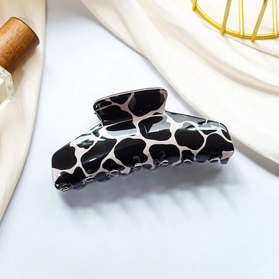 Atsetaadist lehmade prinditud juukseküüsklamber naistele Gilrl Trendikas hobusesaba-krabi juuksenõelad juuksenõelad.