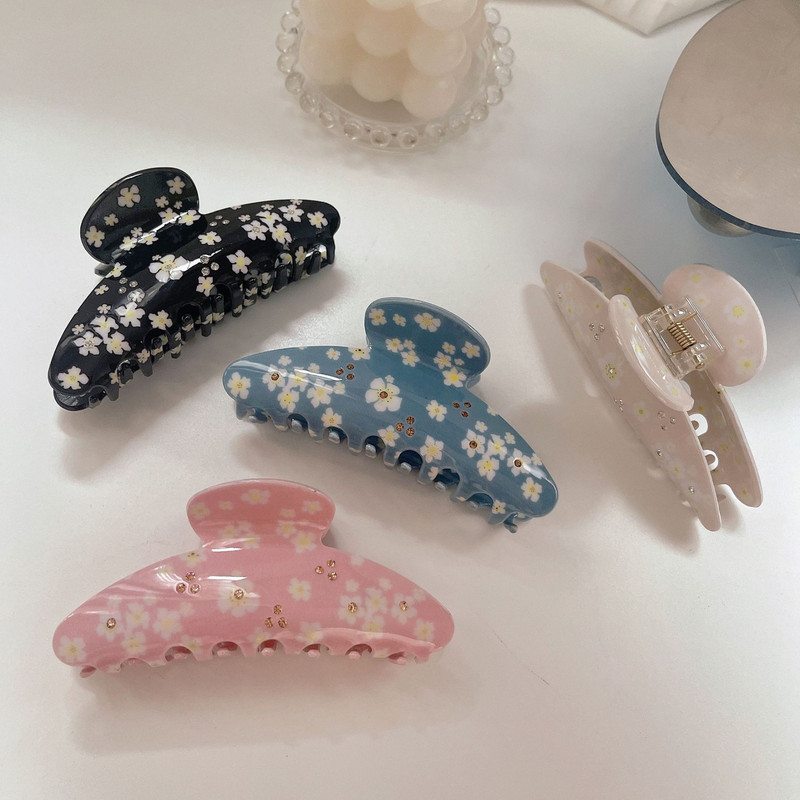 Uus Korea moekujuline 10,5 cm karikakra lillega juukseklambriga küünis armsatele tüdrukutele äädikhappega haiklambriga juukseaksessuaar