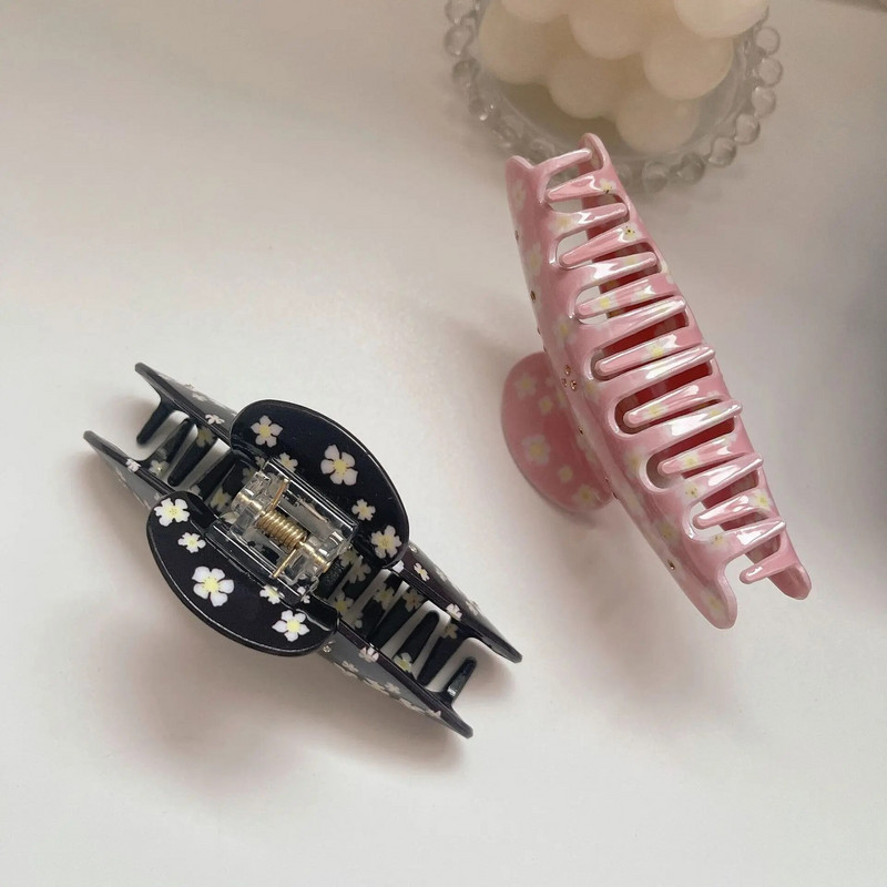 Uus Korea moekujuline 10,5 cm karikakra lillega juukseklambriga küünis armsatele tüdrukutele äädikhappega haiklambriga juukseaksessuaar