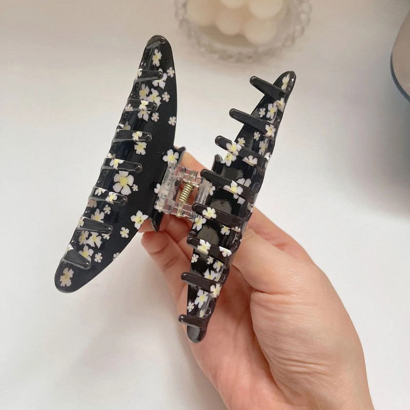 Uus Korea moekujuline 10,5 cm karikakra lillega juukseklambriga küünis armsatele tüdrukutele äädikhappega haiklambriga juukseaksessuaar