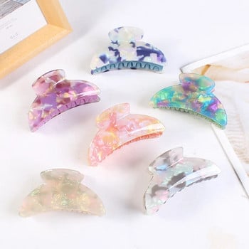 HANGZHI Jelly Color Acrylic Hair Claw Retro Frosted Shark Hair Clip Μοντέρνα αξεσουάρ μαλλιών για γυναικεία καλύμματα κεφαλής μπάνιου Καλοκαίρι 2022