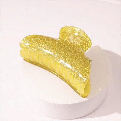 HANGZHI Jelly Color Gheare de păr acrilice Retro Frosted Rechin Clip de păr Accesorii de păr la modă pentru femei Accesorii pentru cap de baie vara 2022