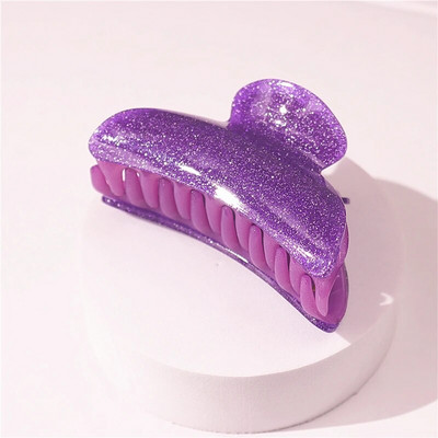 HANGZHI Jelly Color Gheare de păr acrilice Retro Frosted Rechin Clip de păr Accesorii de păr la modă pentru femei Accesorii pentru cap de baie vara 2022