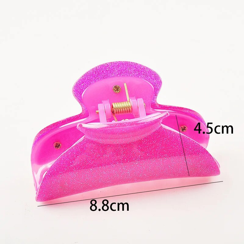 HANGZHI Jelly Color Gheare de păr acrilice Retro Frosted Rechin Clip de păr Accesorii de păr la modă pentru femei Accesorii pentru cap de baie vara 2022